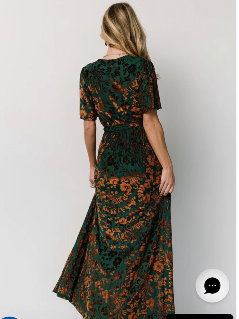 NWT - Baltic Born Green and Rust Floral Wrap Maxi Dress - Picture 4 of 12